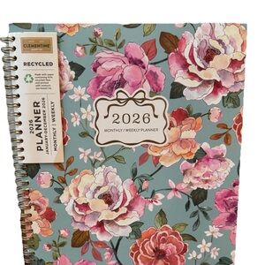 Clementine Paper inc 12-month Large Size Planner Pink Floral Jan- Dec 2026 Hard
